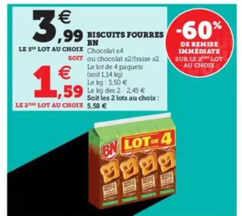 Offre Biscuits Fourrés Bn chez Super U