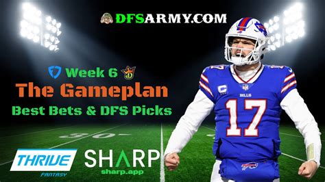 Nfl Week 6 Draftkings And Fanduel Best Bets And Dfs Picks The Gameplan