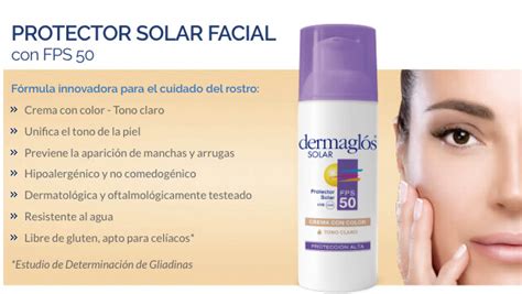 Dermaglós nuevo protector solar FPS 50 facial con color