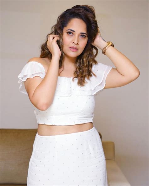Bheeshma Parvam Fame Anasuya Bharadwajs Makeover In White Outfit Goes