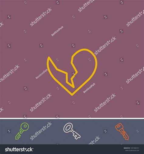 Outline Broken Heart Iconbest Broken Heart Stock Vector Royalty Free 1351900151 Shutterstock