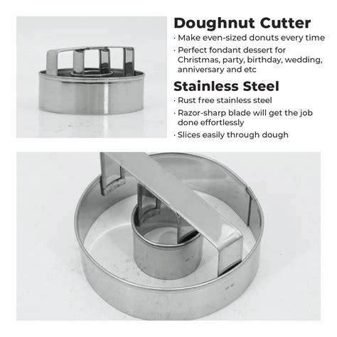 Home Perfect Stainless Steel Doughnut Cutter 34” Wy Sc307 Wy Sc306