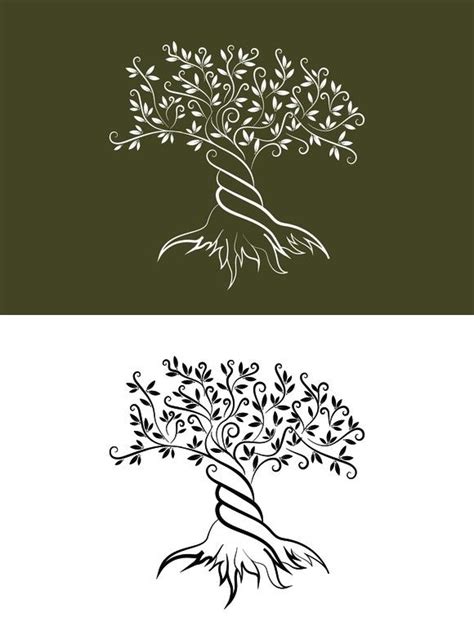 Vector Olive Tree Silhouette Olive Tree Tattoos Olive Tree Tree Tattoo