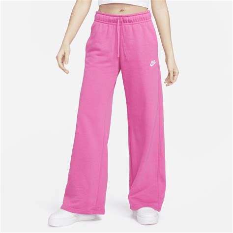 Nike Sportswear Club Fleece Mid-rise Wide-leg Sweatpants In Pink, | Lyst