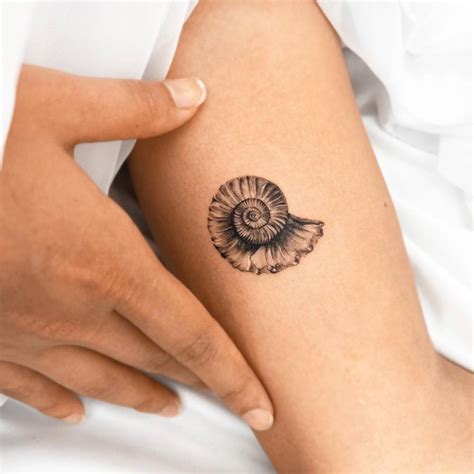 Ammonite Tattoo Located On The Inner Arm