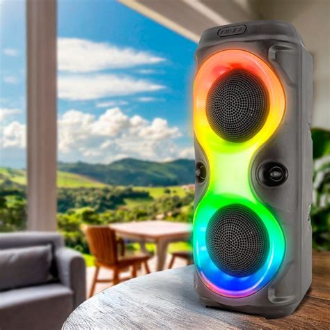 Caixa De Som Multimidia Sem Fio Led RGB Portátil FM USB TWS 50W