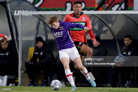 Ilias Bronkhorst of NEC Nijmegen, Aslak Witry of AZ Alkmaar during ...