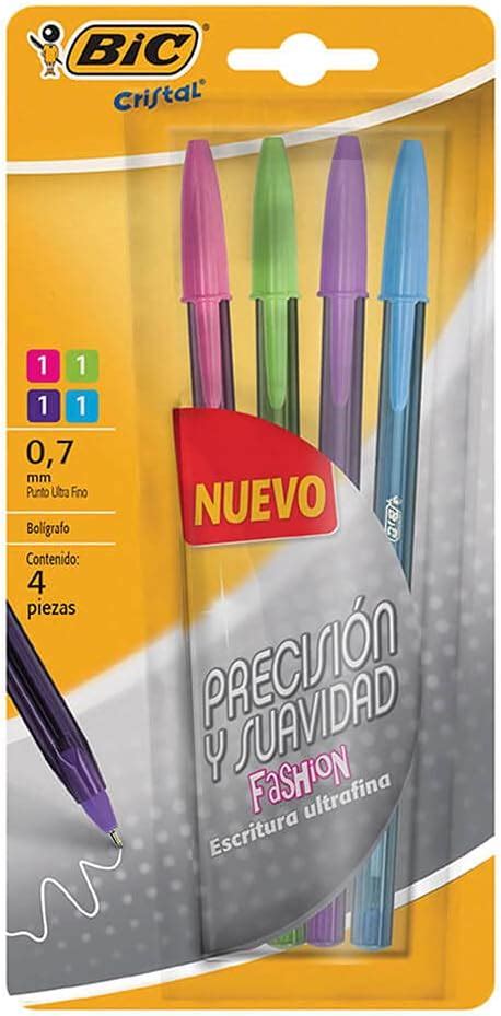 BIC Bolígrafo de Punto Ultra fino Pluma Clásica Cristal Precisión y