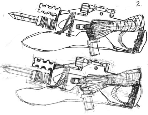 Basic Weapon Sketchfrom Pencil To Ink Concept2 By Brendan11 On