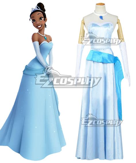 Disney Princess and the Frog Princess Tiana Blue Dress Cosplay Costume