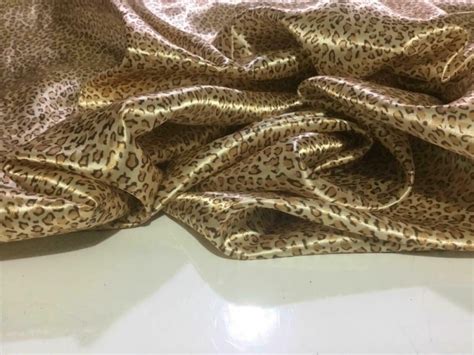 New Beautiful Designer Soft Leopard Satin Print Fabric 57 145 Cm