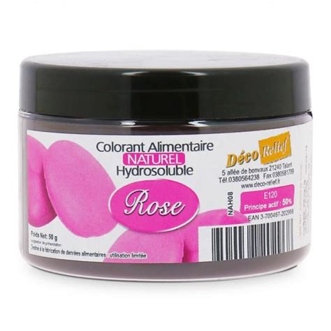 Colorant Alimentaire Naturel Hydrosoluble En Poudre Rose Azo Free G