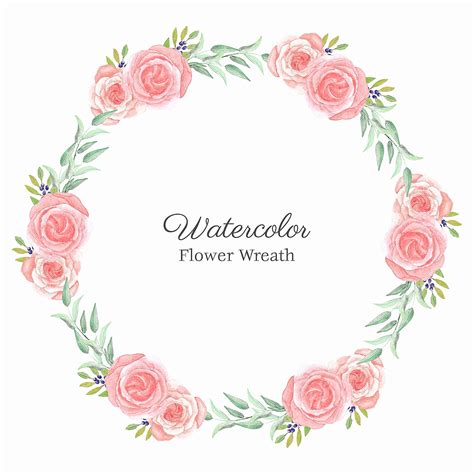 Pink Rose Watercolor Vector Art PNG Watercolor Pink Rose Flower Circle