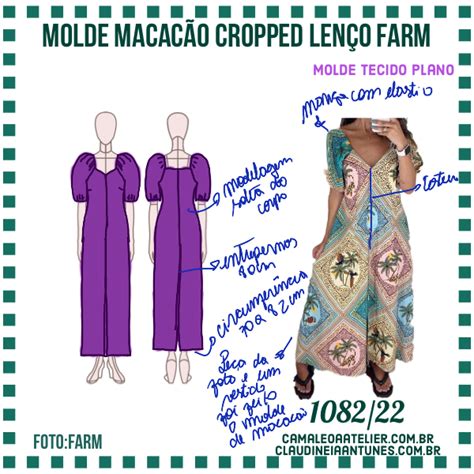 Molde Macacão Cropped Laço Farm 1082 22 CAMALEOA ATELIER DE COSTURA