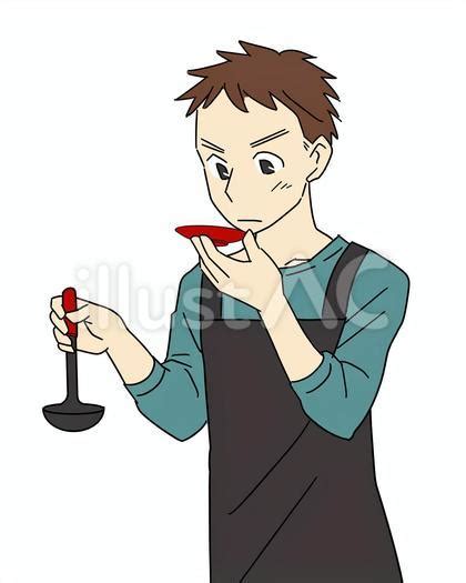 料理の味見をする男性イラスト No 22248160｜無料イラスト・フリー素材なら「イラストac」