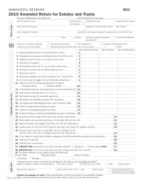 Fillable Online Revenue State Mn M2X Amended Income Tax Return For