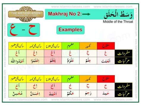 Articulation points-of-the-letters- makhraj