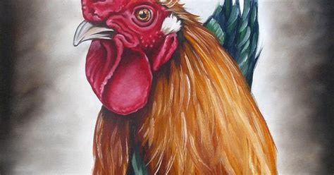 Rooster Painting Rooster Head By Ilse Kleyn Roosters Hens And