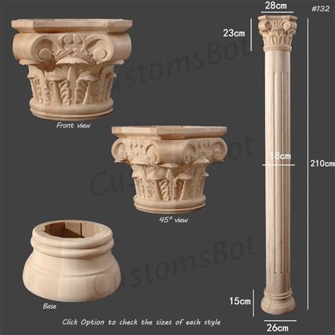 Wood Roman Column Capital Base Corinthian Architectural Ionic