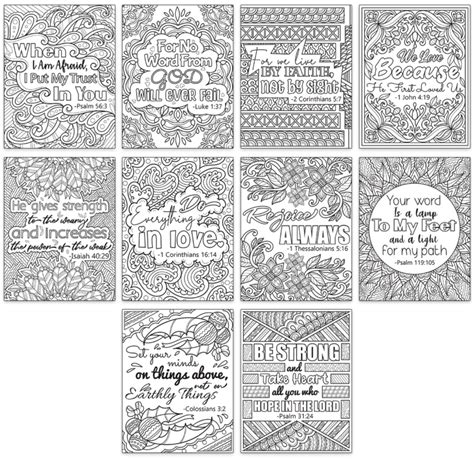 Bible Verses Coloring Pages Set 1 Daily Faith Plr