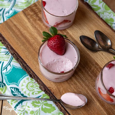 Low Carb Keto Cottage Cheese Strawberry Mousse Sugar Free Mom