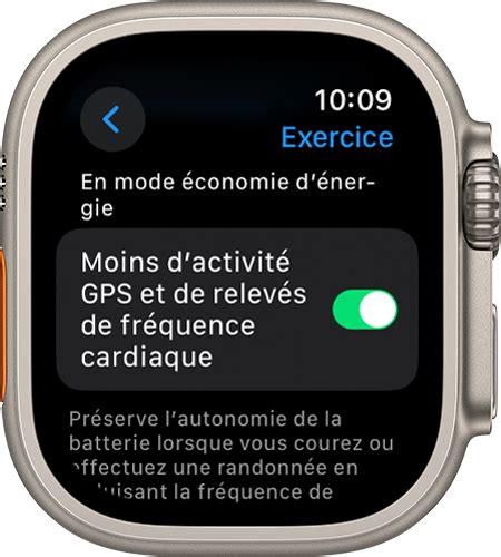 Utiliser le mode économie dénergie sur votre Apple Watch Assistance