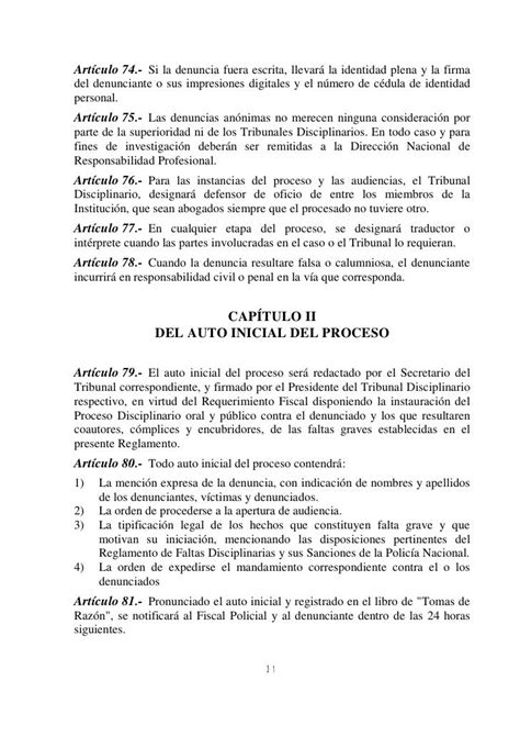 Reglamento De Faltas Disciplinarias Y Sus Sanciones De La Policía Bol