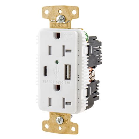 20a125v Tamper Resistantweather Resistant Duplex Receptacle And Type A And C Usb Ports White