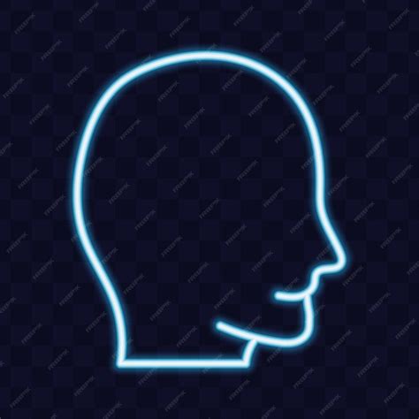 Premium Vector Glowing Neon Line Human Head Icon Isolated On Dark