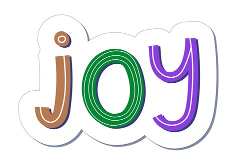 Children Irregular Comic Joy Word Perfect For Tags And Stickers