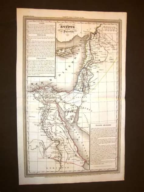 CARTA GEOGRAFICA MAPPA Dufour Del Egitto E Palestina Egypt And 41912