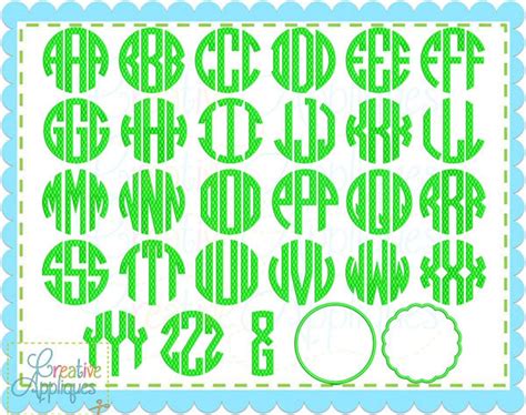 Large Sizes Bx Natural Circle Honeycomb Embroidery Monogram Alphabet