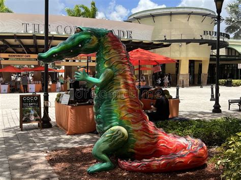 Art Installation Of Whimsical Seven Foot Tall Alligator Sculptures