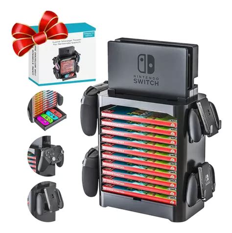 Torre De Almacenamiento Skywin Para Nintendo Switch Negro Soporte