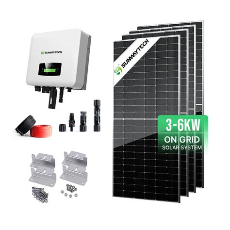 5kw Solar System With Battery Backup Inverter 5kw On Grid 5000w Grid Tied Solar Power System