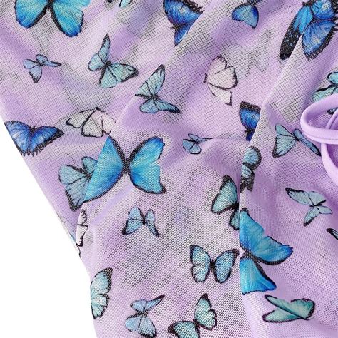 Triangle Halter Bikini Set Butterfly Print Swimwear Power Day Sale