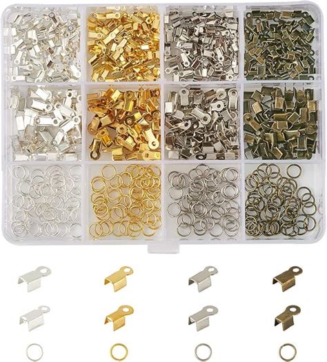 Amazon Pandahall 800pcs Kits Iron Folding Crimp Ends Kits 4Colors