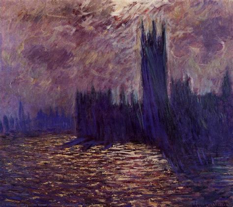 Paintings Reproductions Houses Of Parliament Reflection Of The Thames