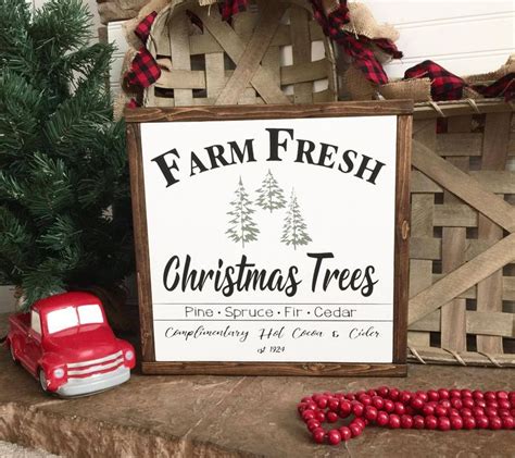 Farm Fresh Christmas Trees12X12 Farmhouse Sign Rustic Etsy