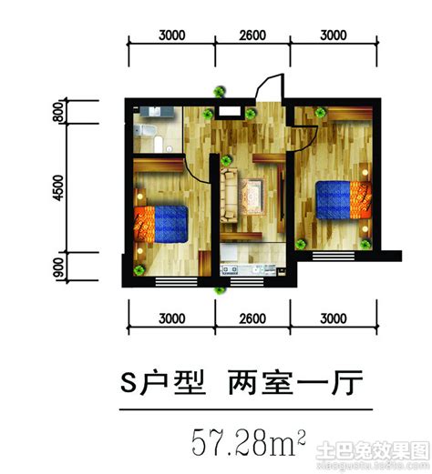 两室一厅室内设计平面图欣赏土巴兔装修效果图