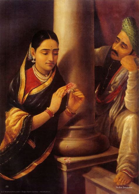 Artwork Replica Hesitation 1880 By Raja Ravi Varma 1848 1906 India