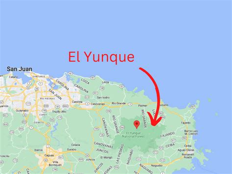 Puerto Rico El Yunque National Forest Map