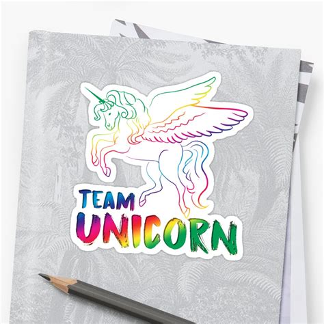 Team Unicorn Sticker By Dtino Redbubble