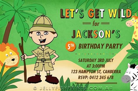 Jungle Birthday Party Invitations Invitation Design Blog