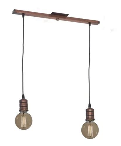 Lampara Colgante Techo Vintage Con Regleta 2 Luces Ferrolux