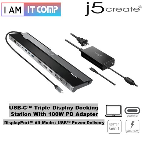 J5create Jcd543p Usb C Triple Display Docking Station With 100w Pd