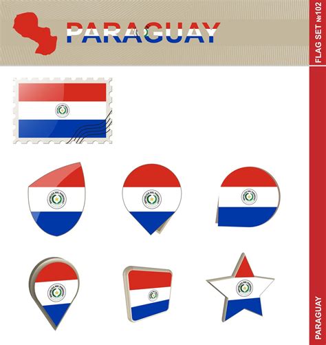 Paraguay Flag Set Flag Set 8804288 Vector Art At Vecteezy