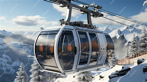 Premium Ai Image Gondola Lift Aerial Tramway Gondola Detachable Cableway