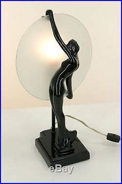 Art Deco Lamp Vintage Art Deco Nude Lamp Sarsaparilla Lamp Black Usa