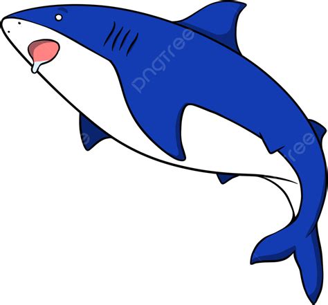 Dibujado A Mano Caricatura Lindo Tiburón Clipart Png Imágenes